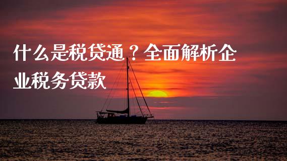 什么是税贷通？全面解析企业税务贷款_https://cj002.lansai.wang_金融问答_第1张
