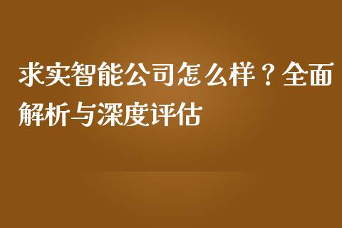 求实智能公司怎么样？全面解析与深度评估_https://cj002.lansai.wang_保险问答_第1张