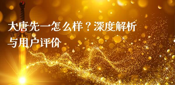 大唐先一怎么样？深度解析与用户评价_https://cj002.lansai.wang_理财问答_第1张