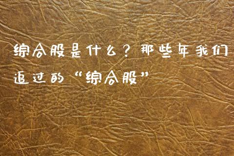 综合股是什么？那些年我们追过的“综合股”_https://cj002.lansai.wang_会计问答_第1张