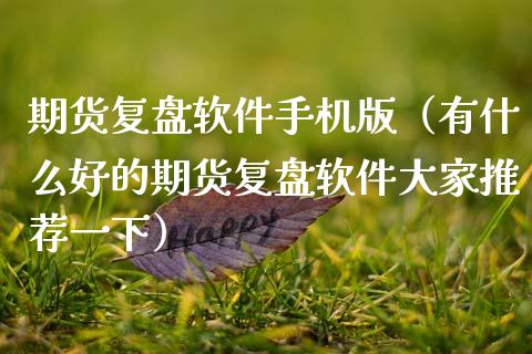 期货复盘软件手机版（有什么好的期货复盘软件大家推荐一下）_https://cj002.lansai.wang_保险问答_第1张