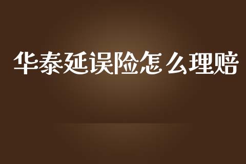 华泰延误险怎么理赔_https://cj002.lansai.wang_保险问答_第1张