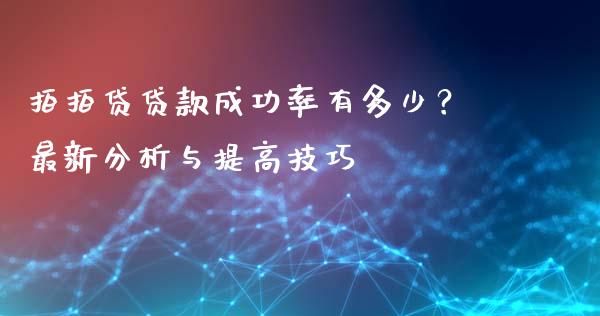 拍拍贷贷款成功率有多少？最新分析与提高技巧_https://cj002.lansai.wang_保险问答_第1张