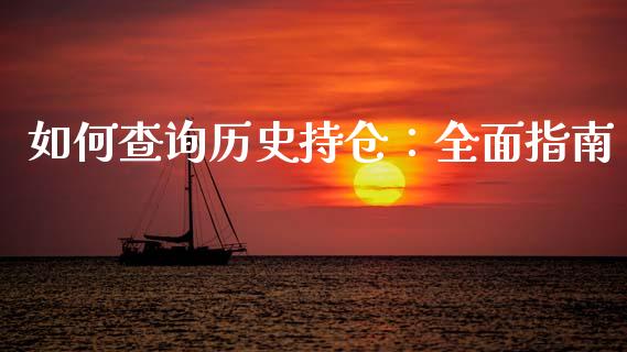 如何查询历史持仓：全面指南_https://cj002.lansai.wang_期货问答_第1张