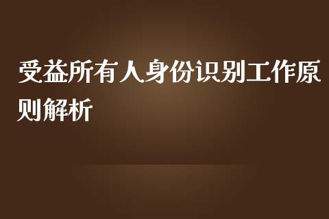 受益所有人身份识别工作原则解析_https://cj002.lansai.wang_财经问答_第1张