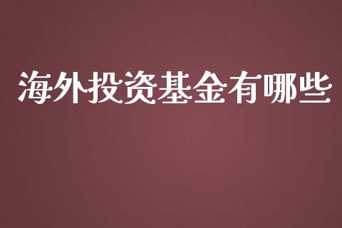 海外投资基金有哪些_https://cj002.lansai.wang_股市问答_第1张