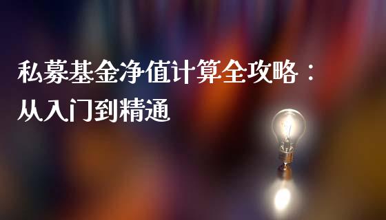 私募基金净值计算全攻略：从入门到精通_https://cj002.lansai.wang_期货问答_第1张