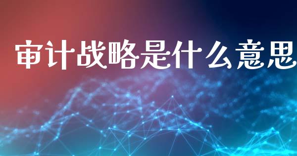 审计战略是什么意思_https://cj002.lansai.wang_会计问答_第1张