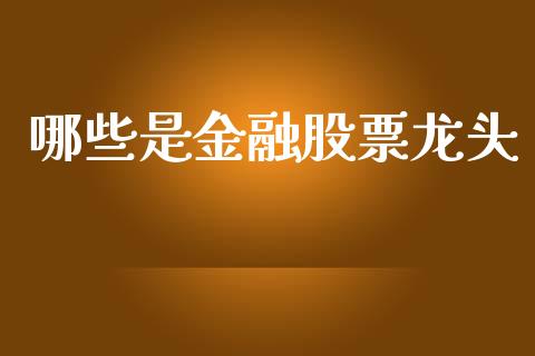 哪些是金融股票龙头_https://cj002.lansai.wang_股市问答_第1张
