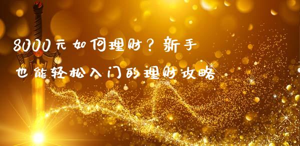 8000元如何理财？新手也能轻松入门的理财攻略_https://cj002.lansai.wang_保险问答_第1张
