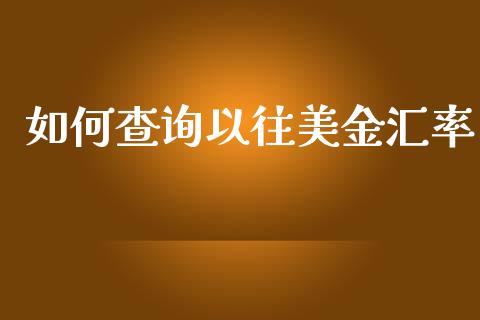 如何查询以往美金汇率_https://cj002.lansai.wang_财经问答_第1张