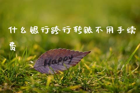 什么银行跨行转账不用手续费_https://cj002.lansai.wang_会计问答_第1张