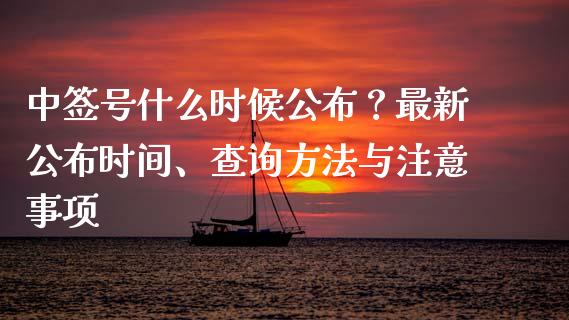 中签号什么时候公布？最新公布时间、查询方法与注意事项_https://cj002.lansai.wang_保险问答_第1张