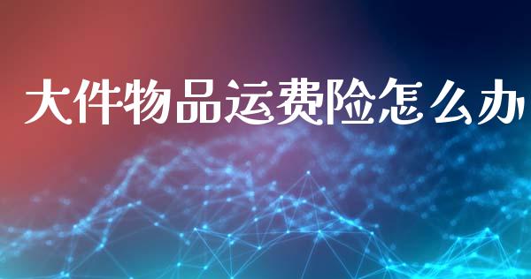 大件物品运费险怎么办_https://cj002.lansai.wang_保险问答_第1张