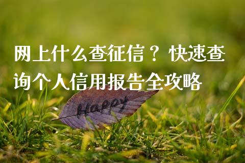 网上什么查征信？ 快速查询个人信用报告全攻略_https://cj002.lansai.wang_财经问答_第1张