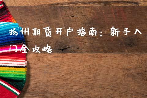 扬州期货开户指南：新手入门全攻略_https://cj002.lansai.wang_理财问答_第1张
