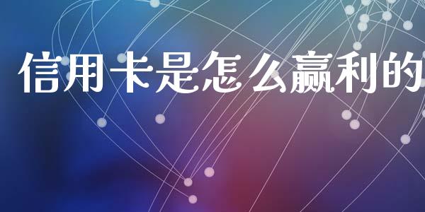 信用卡是怎么赢利的_https://cj002.lansai.wang_理财问答_第1张