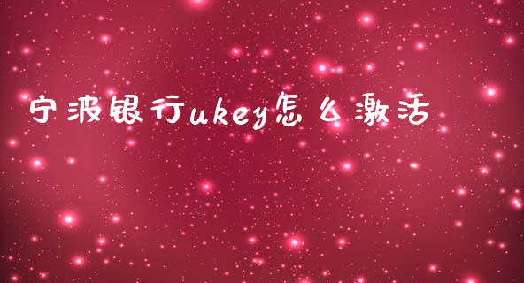 宁波银行ukey怎么激活_https://cj002.lansai.wang_金融问答_第1张