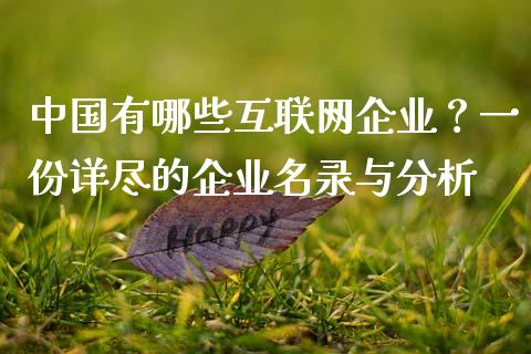 中国有哪些互联网企业？一份详尽的企业名录与分析_https://cj002.lansai.wang_会计问答_第1张