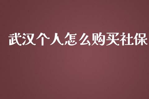 武汉个人怎么购买社保_https://cj002.lansai.wang_保险问答_第1张