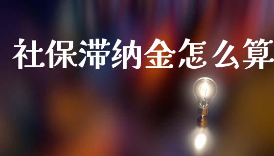 社保滞纳金怎么算_https://cj002.lansai.wang_保险问答_第1张