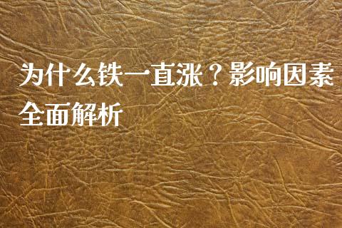 为什么铁一直涨？影响因素全面解析_https://cj002.lansai.wang_会计问答_第1张