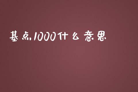 基点1000什么意思_https://cj002.lansai.wang_财经问答_第1张