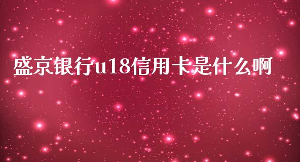 盛京银行u18信用卡是什么啊_https://cj002.lansai.wang_金融问答_第1张