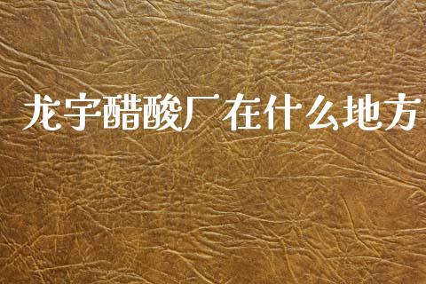 龙宇醋酸厂在什么地方_https://cj002.lansai.wang_期货问答_第1张