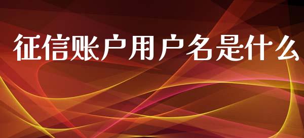 征信账户用户名是什么_https://cj002.lansai.wang_理财问答_第1张