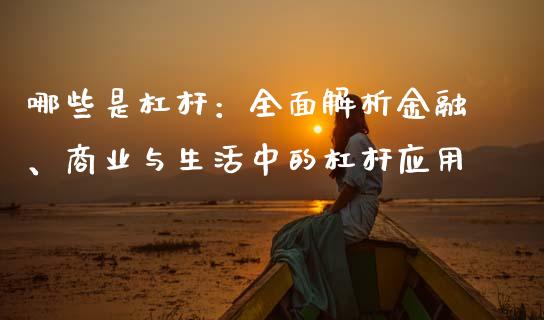 哪些是杠杆：全面解析金融、商业与生活中的杠杆应用_https://cj002.lansai.wang_期货问答_第1张