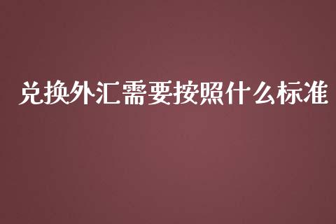 兑换外汇需要按照什么标准_https://cj002.lansai.wang_财经问答_第1张