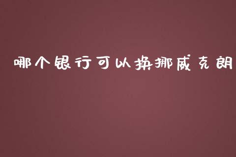 哪个银行可以换挪威克朗_https://cj002.lansai.wang_财经问答_第1张