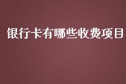 银行卡有哪些收费项目_https://cj002.lansai.wang_股市问答_第1张
