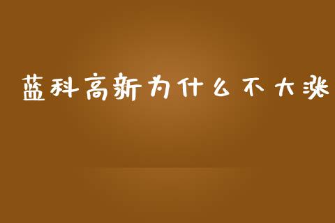 蓝科高新为什么不大涨_https://cj002.lansai.wang_理财问答_第1张