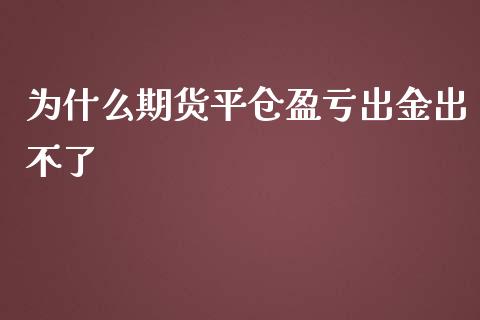 为什么期货平仓盈亏出金出不了_https://cj002.lansai.wang_期货问答_第1张