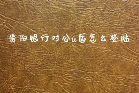 贵阳银行对公u盾怎么登陆_https://cj002.lansai.wang_金融问答_第1张