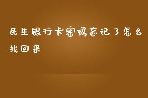 民生银行卡密码忘记了怎么找回来_https://cj002.lansai.wang_金融问答_第1张