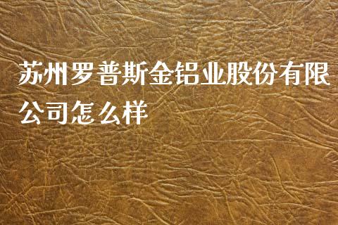 苏州罗普斯金铝业股份有限公司怎么样_https://cj002.lansai.wang_理财问答_第1张