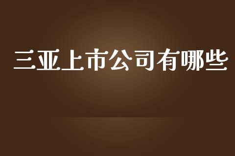 三亚上市公司有哪些_https://cj002.lansai.wang_理财问答_第1张