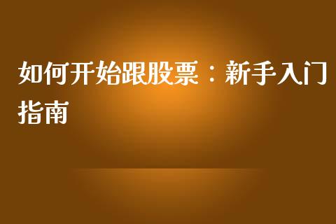 如何开始跟股票：新手入门指南_https://cj002.lansai.wang_财经百问_第1张