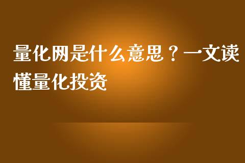 量化网是什么意思？一文读懂量化投资_https://cj002.lansai.wang_财经百问_第1张