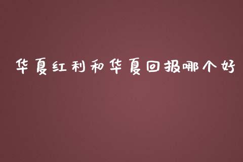 华夏红利和华夏回报哪个好_https://cj002.lansai.wang_股市问答_第1张