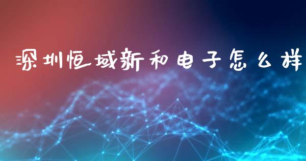 深圳恒域新和电子怎么样_https://cj002.lansai.wang_财经百问_第1张