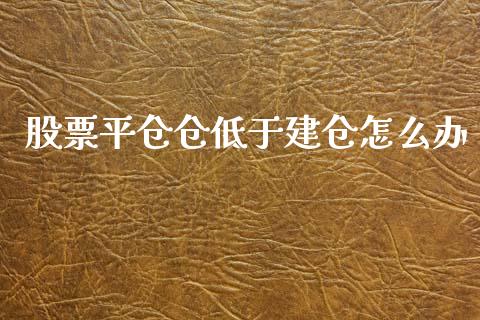 股票平仓仓低于建仓怎么办_https://cj002.lansai.wang_期货问答_第1张