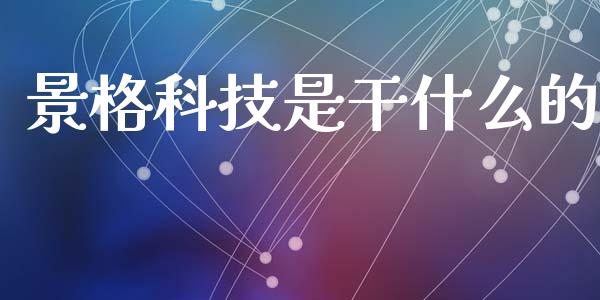 景格科技是干什么的_https://cj002.lansai.wang_财经问答_第1张