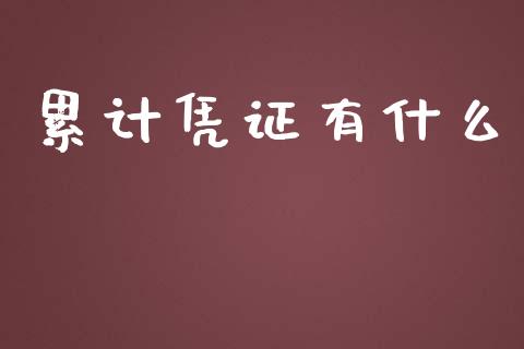 累计凭证有什么_https://cj002.lansai.wang_会计问答_第1张