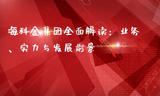 海科金集团全面解读：业务、实力与发展前景_https://cj002.lansai.wang_财经百问_第1张