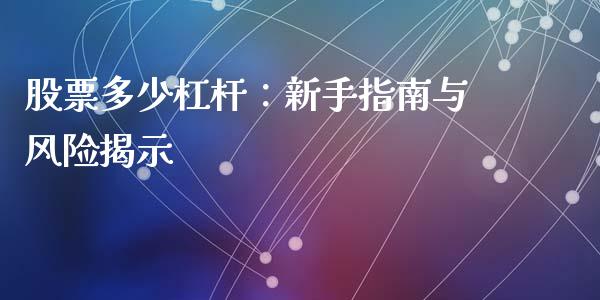 股票多少杠杆：新手指南与风险揭示_https://cj002.lansai.wang_会计问答_第1张