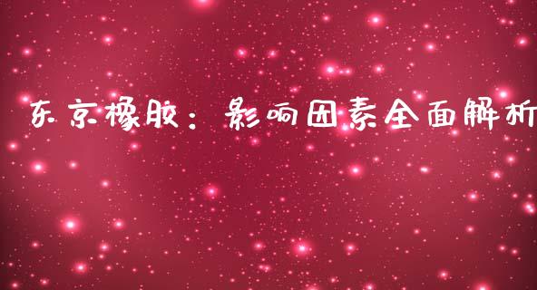 东京橡胶：影响因素全面解析_https://cj002.lansai.wang_保险问答_第1张